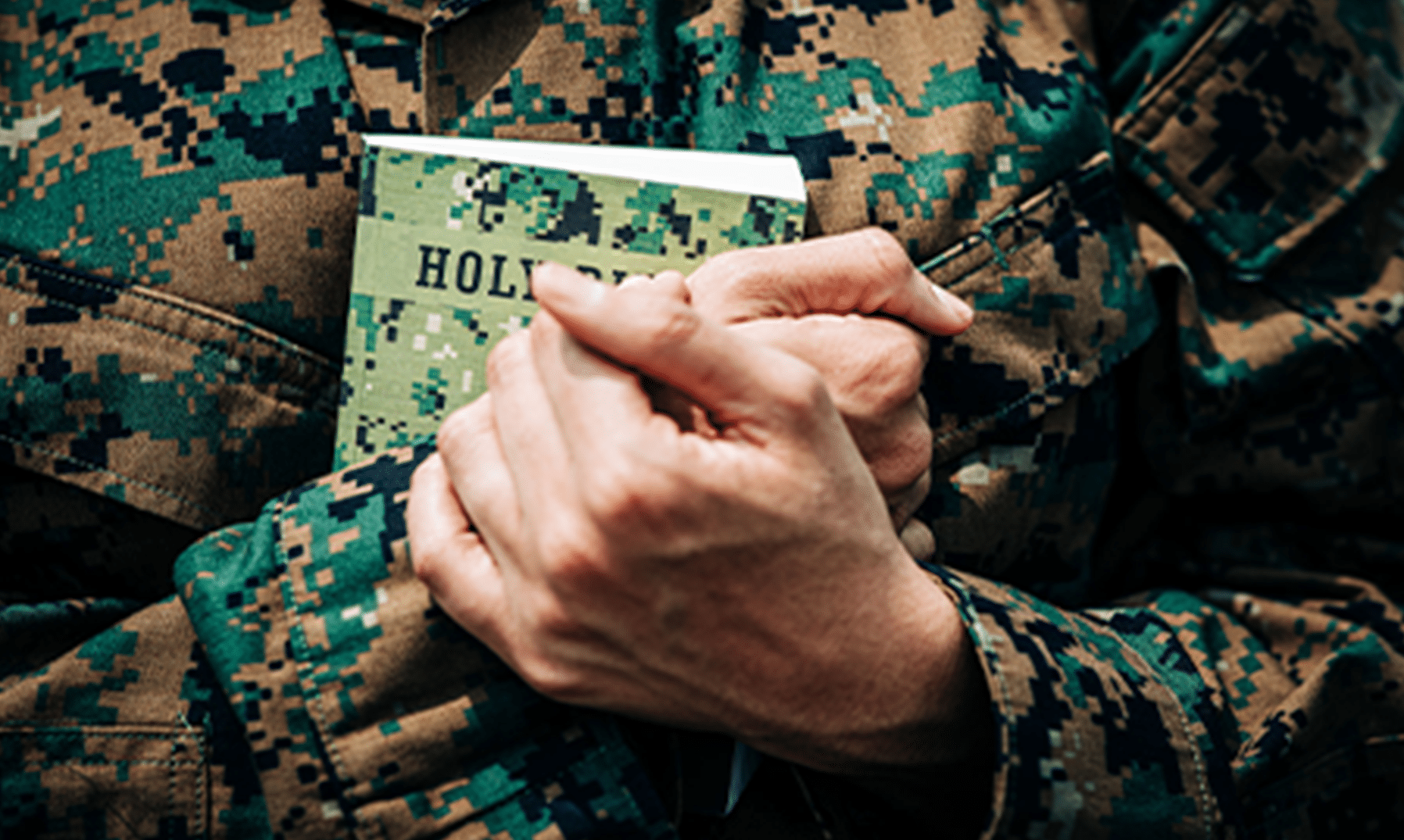 Soldier with bible
