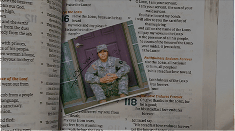 Soldier photo in bible